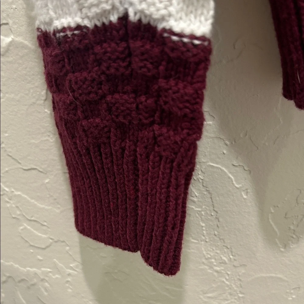 St. John's Bay V-Neck Sweater in White, Purple, and Brown - Picture 3 of 3
